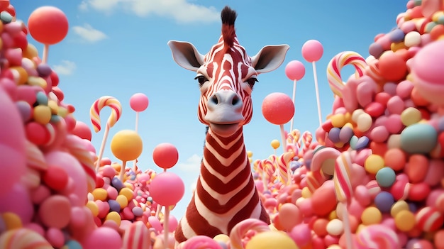 Photo candy cane giraffe