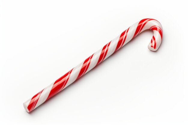 Foto candy cane op witte achtergrond op een witte of heldere oppervlakte png transparante achtergrond