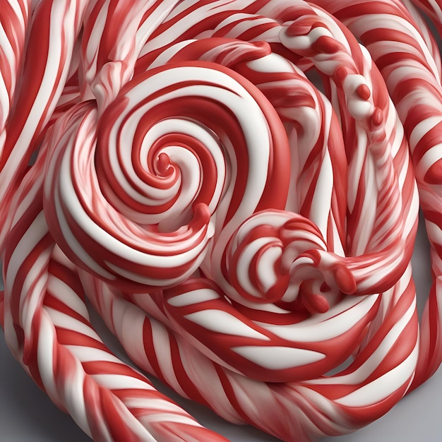 Candy canes on a white background 3d illustration