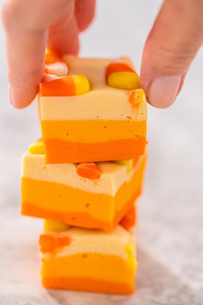 Candy corn fudge