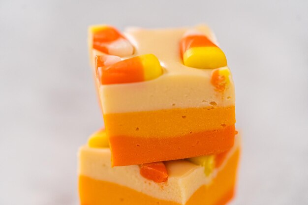 Candy corn fudge