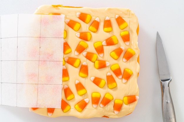 Candy corn fudge