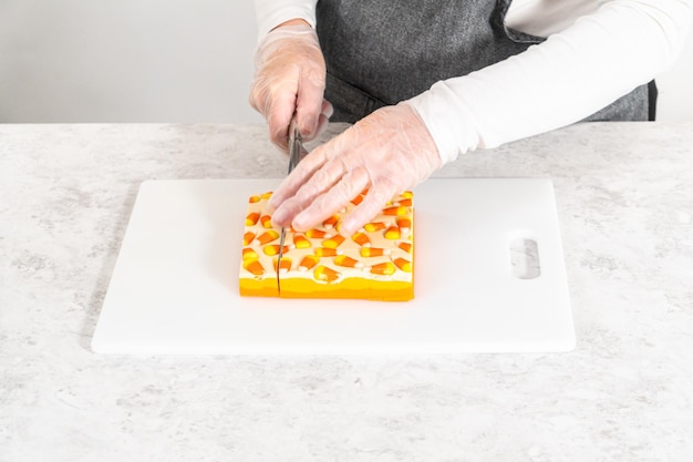 Candy corn fudge