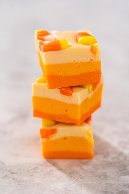 Candy corn fudge