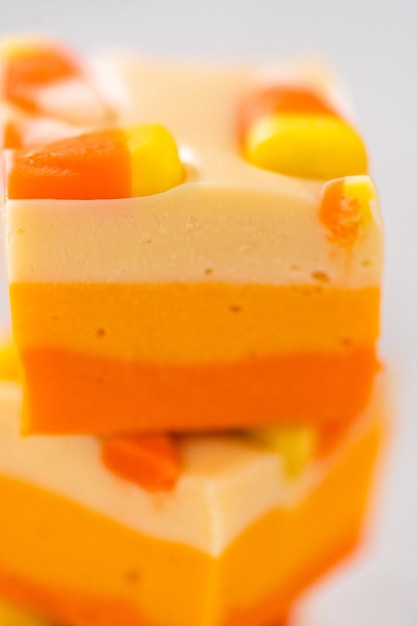 Candy corn fudge