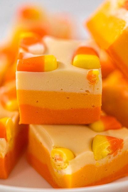 Candy corn fudge