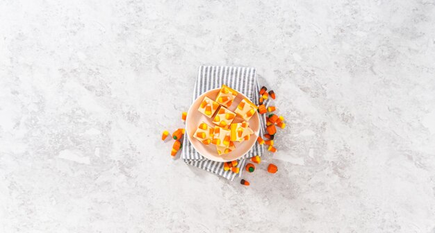 Candy corn fudge