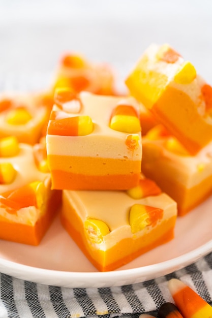 Candy corn fudge