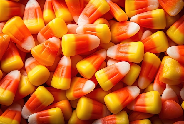Candy Corn kan op Halloween worden gegeten in de stijl van pop-art-gevoeligheden