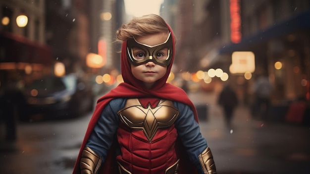 Candy Crusader New York's Happy Kid trekt superheldenkleding aan voor Halloween