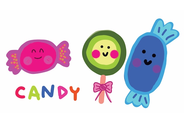 Photo candy cute cartoon hand drawn