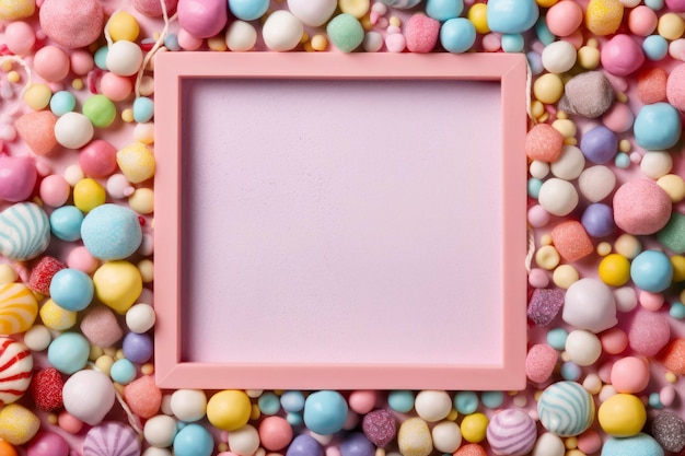 Candy frame mockup kopie ruimte