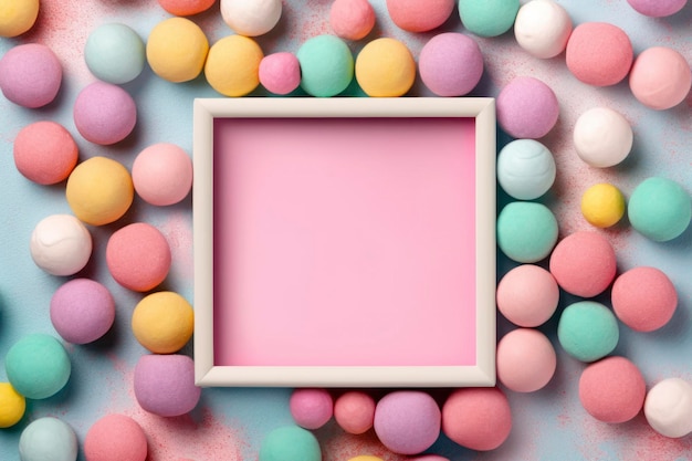 Candy frame mockup kopie ruimte