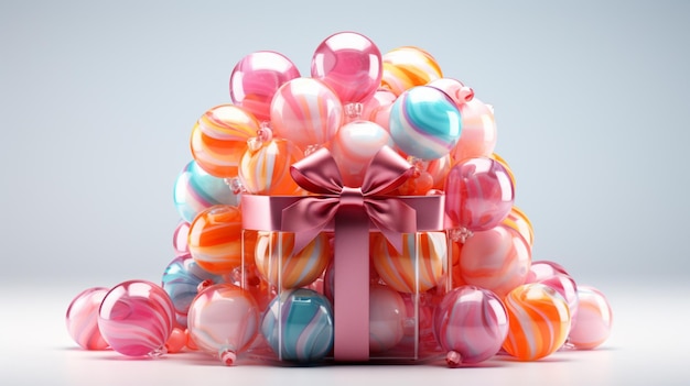 candy gift box on white background