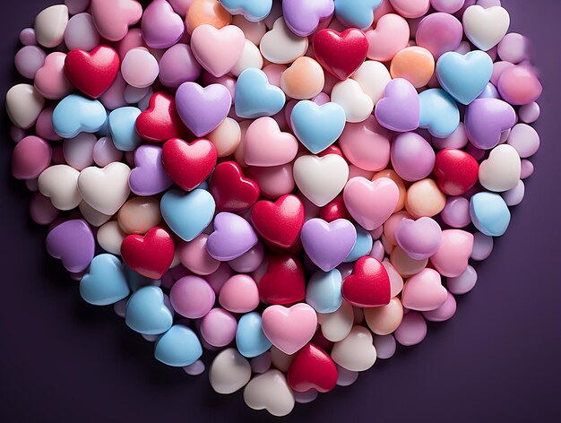 Candy Heart Composed of Small Pink Smooth Hearts