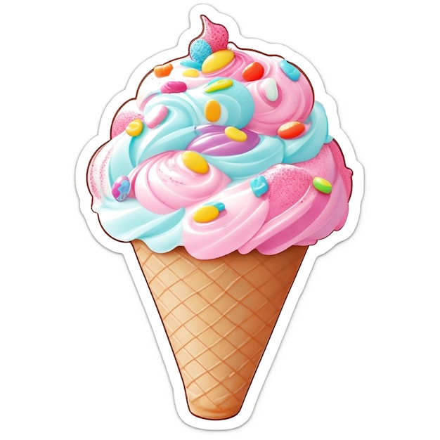Foto candy ice cream sticker generato ai
