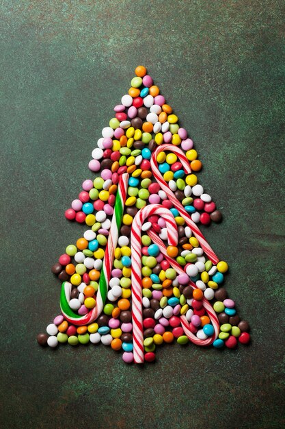 Candy kerstboom vorm Top view