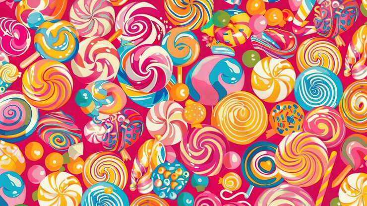 Photo candy land pattern wallpaper