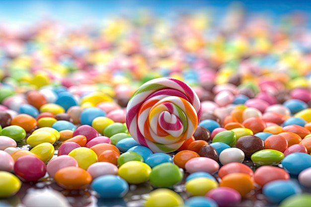 a candy on a pile of candy