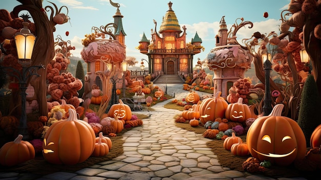 Candy Pumpkin Village-binnenplaats