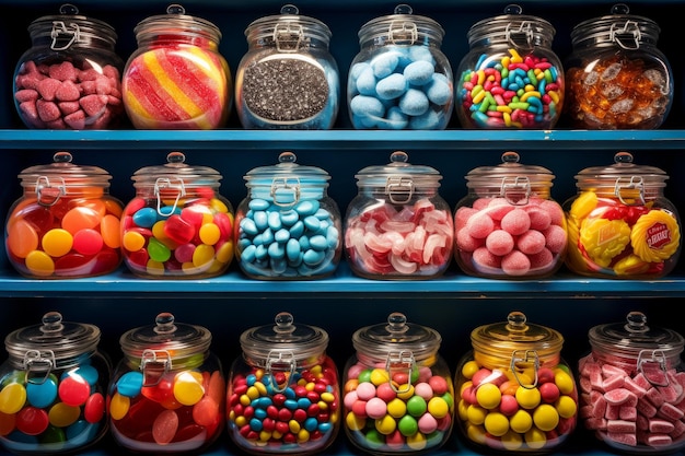 Candy store kiosk Table gum Generate Ai