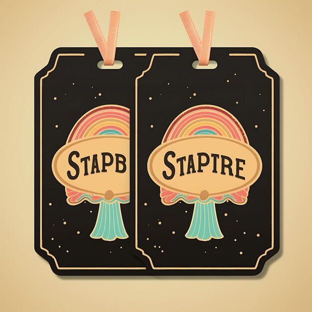 Foto candy store tag card brown paper sweet treat illustration sc 2d card design illustrazione creativa