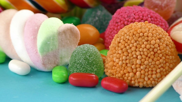 candy sweet jelly lolly and delicious sugar dessert
