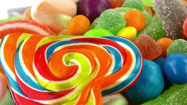 Candy Sweet Jelly Lolly en Delicious Sugar Dessert