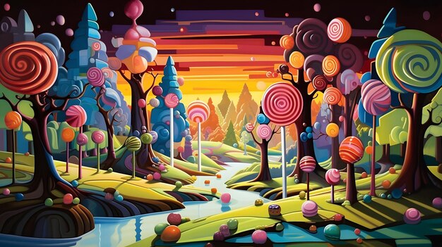 Candy zoete wereld illustratie