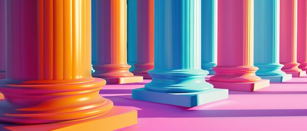 Foto candykleurige kolommen gladde gradiënten