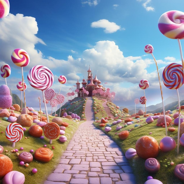 Candyland avonturen zoete ontdekkingen snoep foto