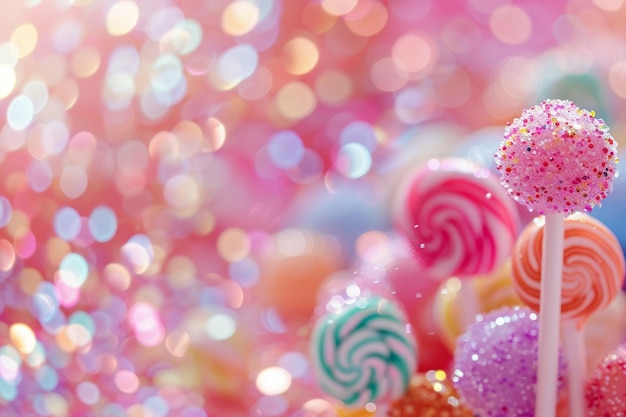 Candyland Colorful Background with Sweet Treats or Simplicity