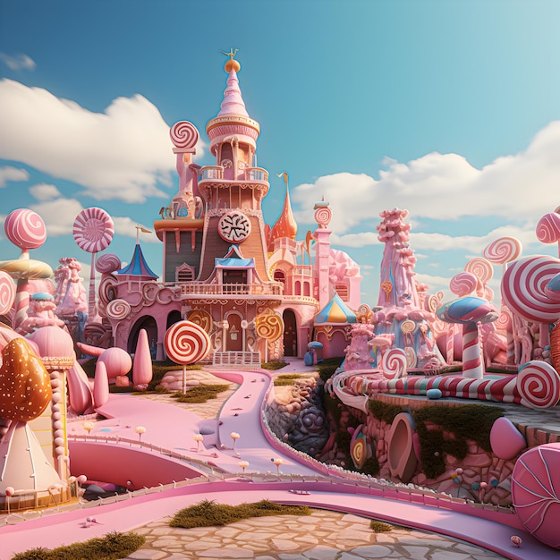Premium AI Image Candyland Kingdom Sweet Kingdom
