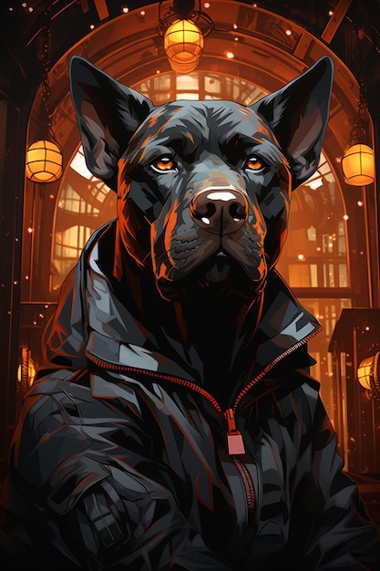 Cane Corso Cyber Contemplation Een futuristische pauze