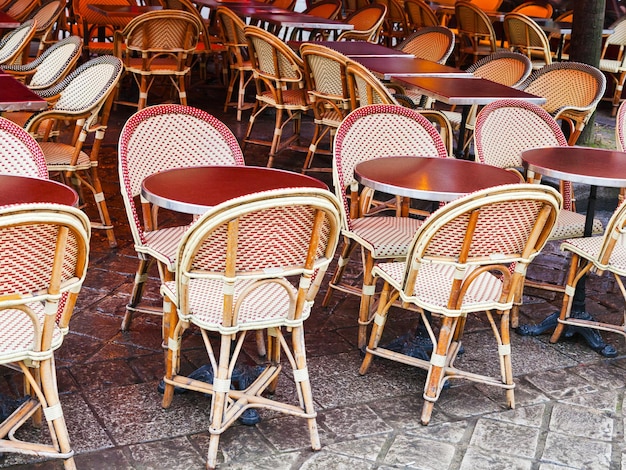 Canechairs in paris cafe