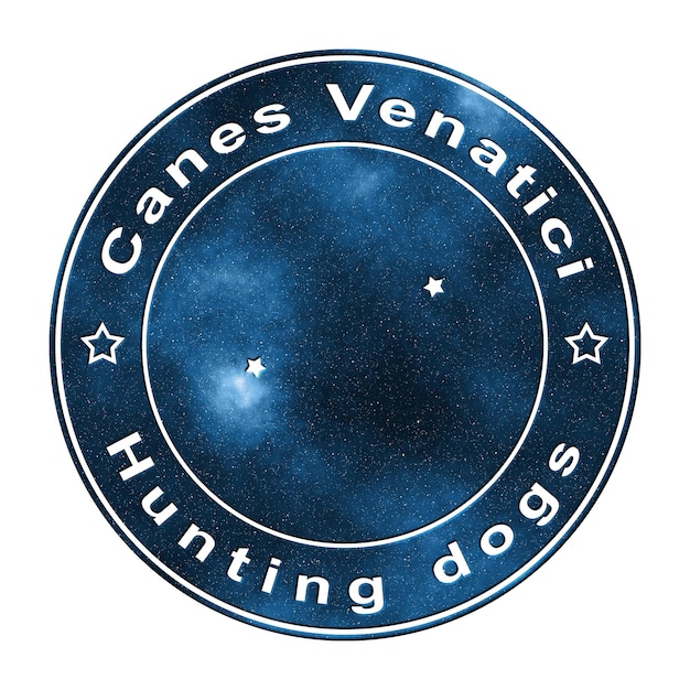 Photo canes venatici star constellation cluster of stars hunting dogs constellation