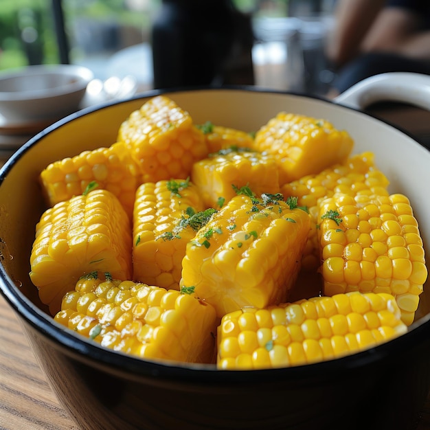 Photo canjica sweet corn pudding made with sugar milk and cinnamon typically festivals