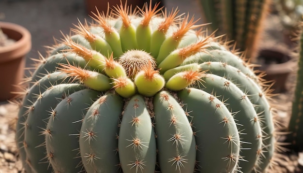 Photo canker symptoms or ringworm in cactus succulent plant a type of bacteria and may occur together with fungi or pests as well