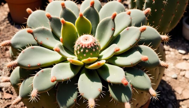 Photo canker symptoms or ringworm in cactus succulent plant a type of bacteria and may occur together with fungi or pests as well