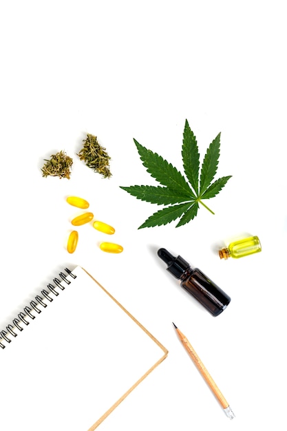 Cannabinol cbd, molecola di cannabis. formula chimica di cannabis o canapa o marijuana.