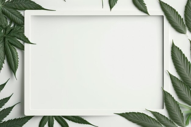 Photo cannabis background copy space mockup