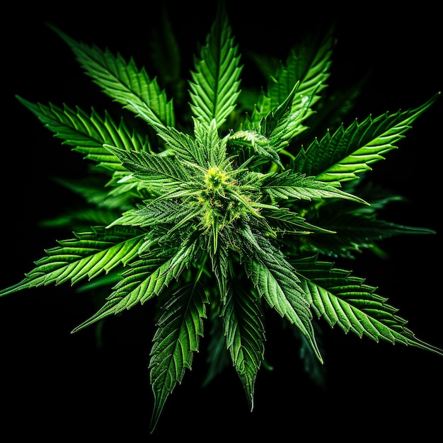 Cannabis bush used in medicine. AI generativ.