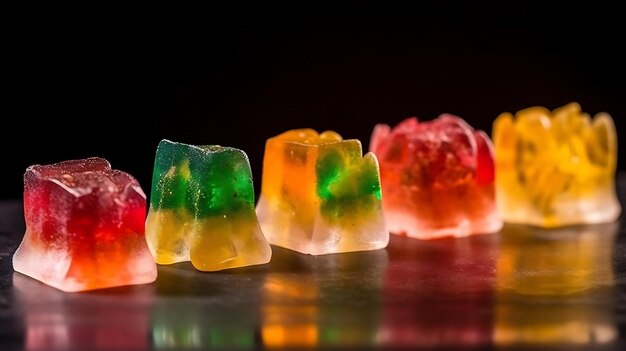 Cannabis CBD-geïnfundeerde regenbooggummy snoepjes eetwaren