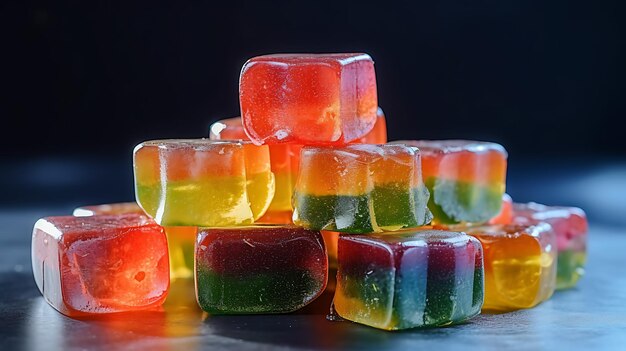 Cannabis CBD-geïnfundeerde regenbooggummy snoepjes eetwaren