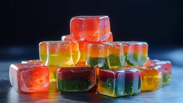 Радужные жевательные конфеты с каннабисом, наполненные КБД