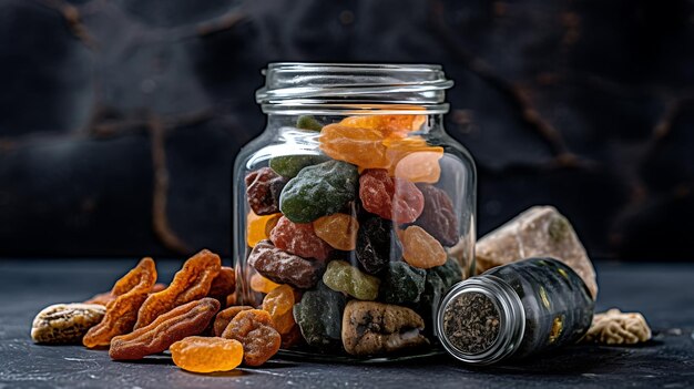 Cannabis edibles in a glass jar