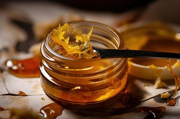 Cannabis gouden hars wax en dab stick Generative AI