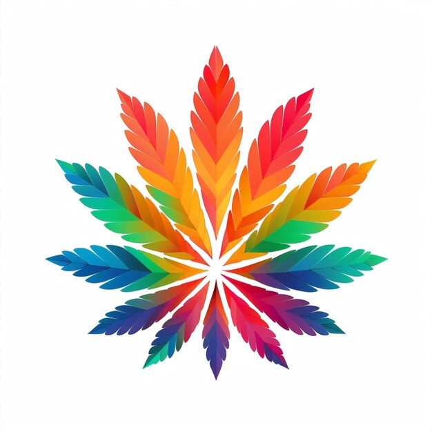 Cannabis illustration leaf marijuana weed colorful