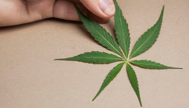 大麻油から抽出された大麻の葉