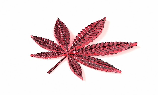 Photo cannabis leaf isolated on white background. 3d render